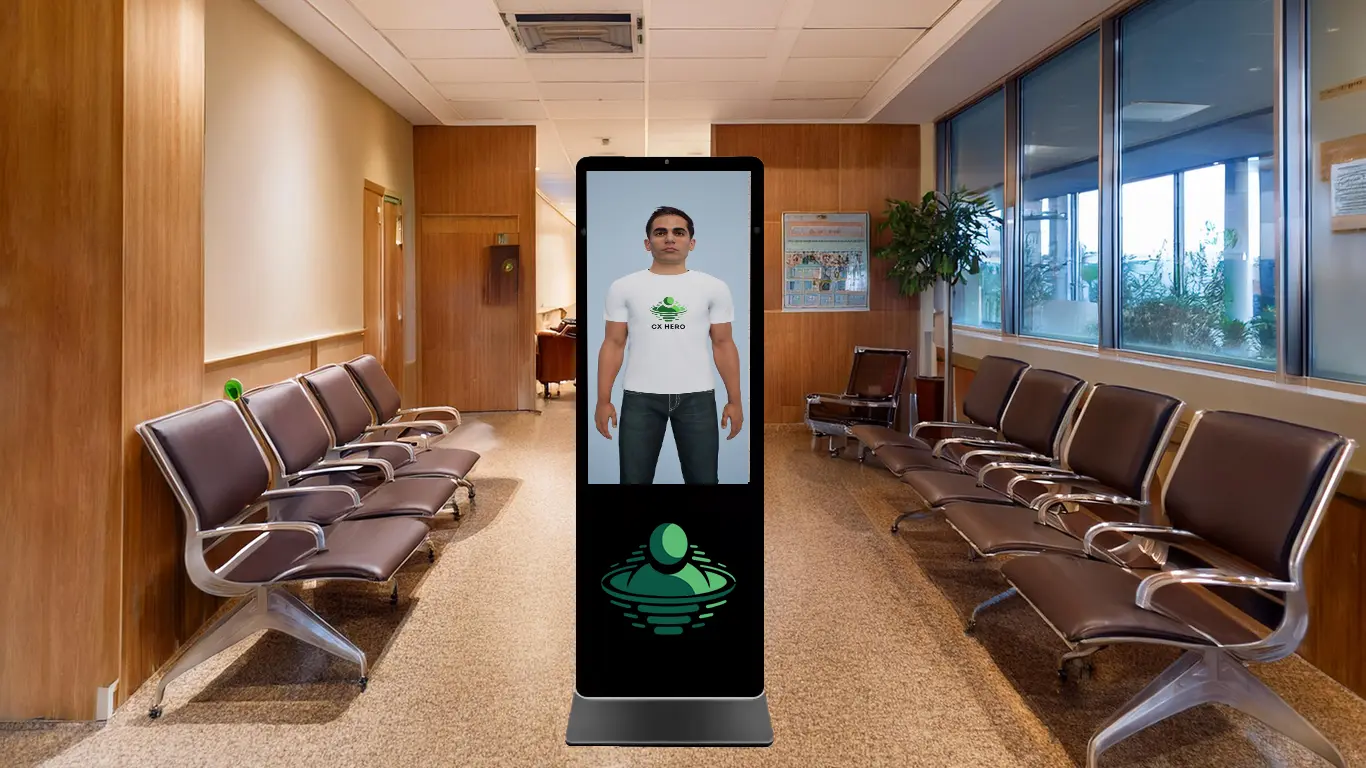 CX Hero Portal in a waiting room